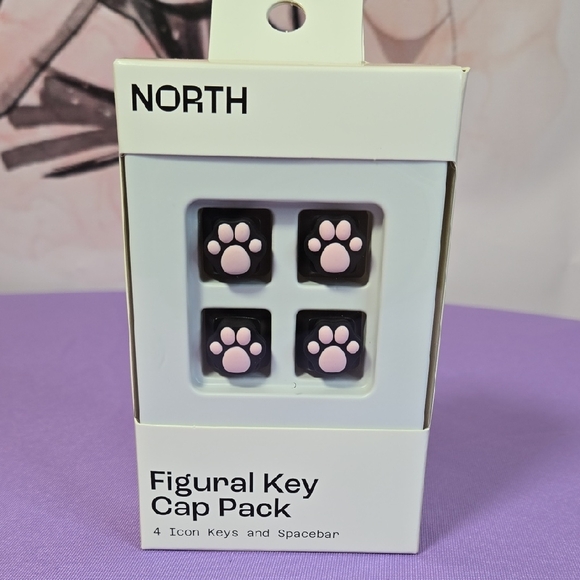 North Other - North Figural Key Cap Pack with Pink Paw Design. Set Of 2 Boxes